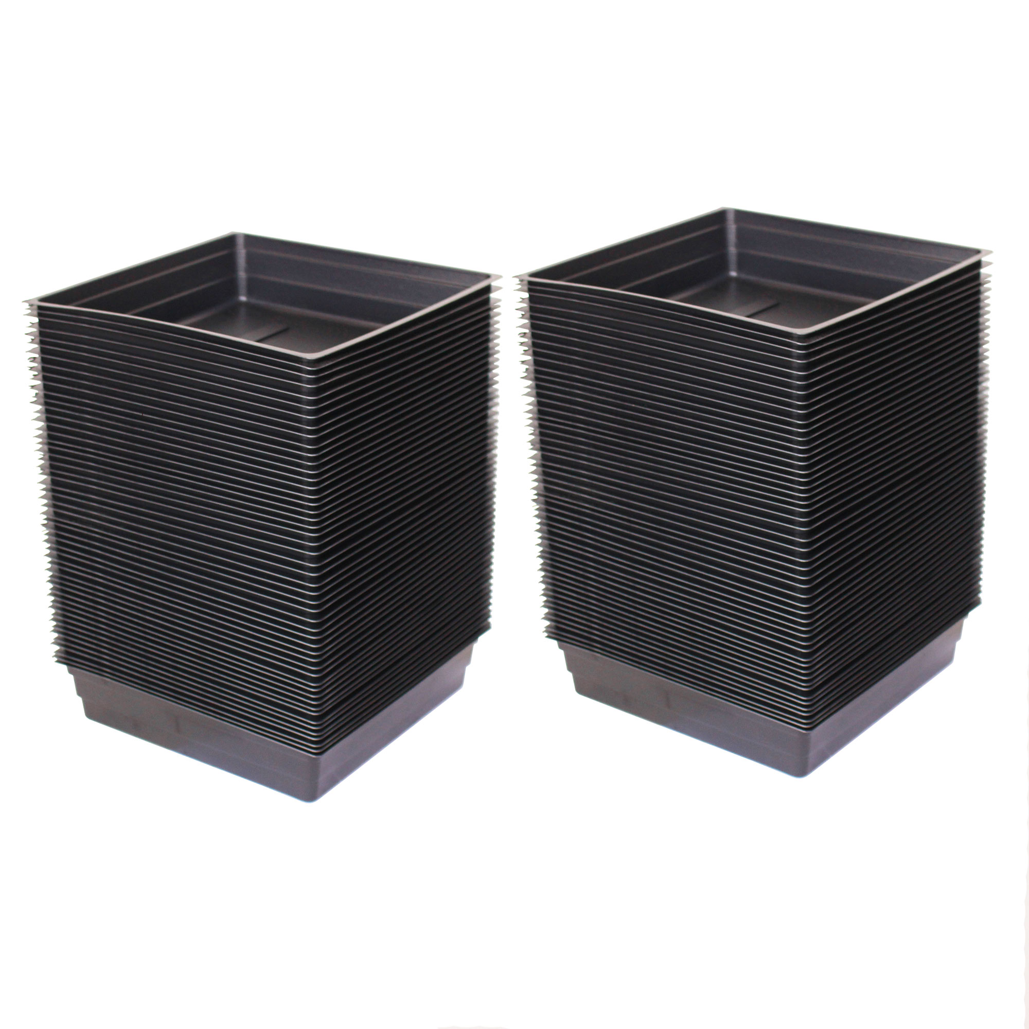 10" x 10" Microgreens Grow Drip Tray -No Drain Holes-Bulk Pack of 100 - Reusable Greenhouse & Nursery Growing Trays - Microgreen