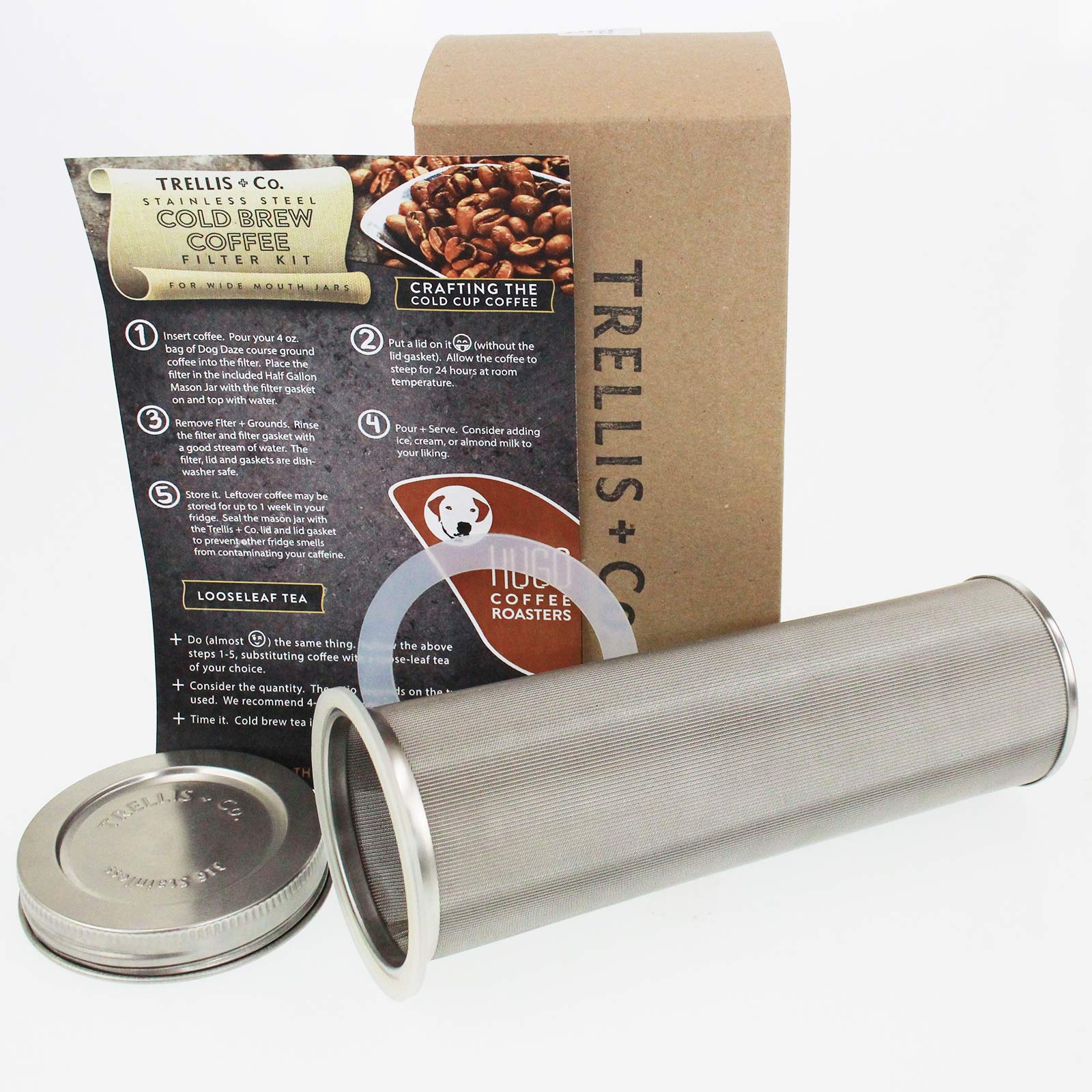 Cold Brew Coffee Stainless Steel Filter & Lid - Make Cold Brewed Coffee - Mason, Ball, Kerr, Lid, Top, Ring, Sun Tea, Great Gift