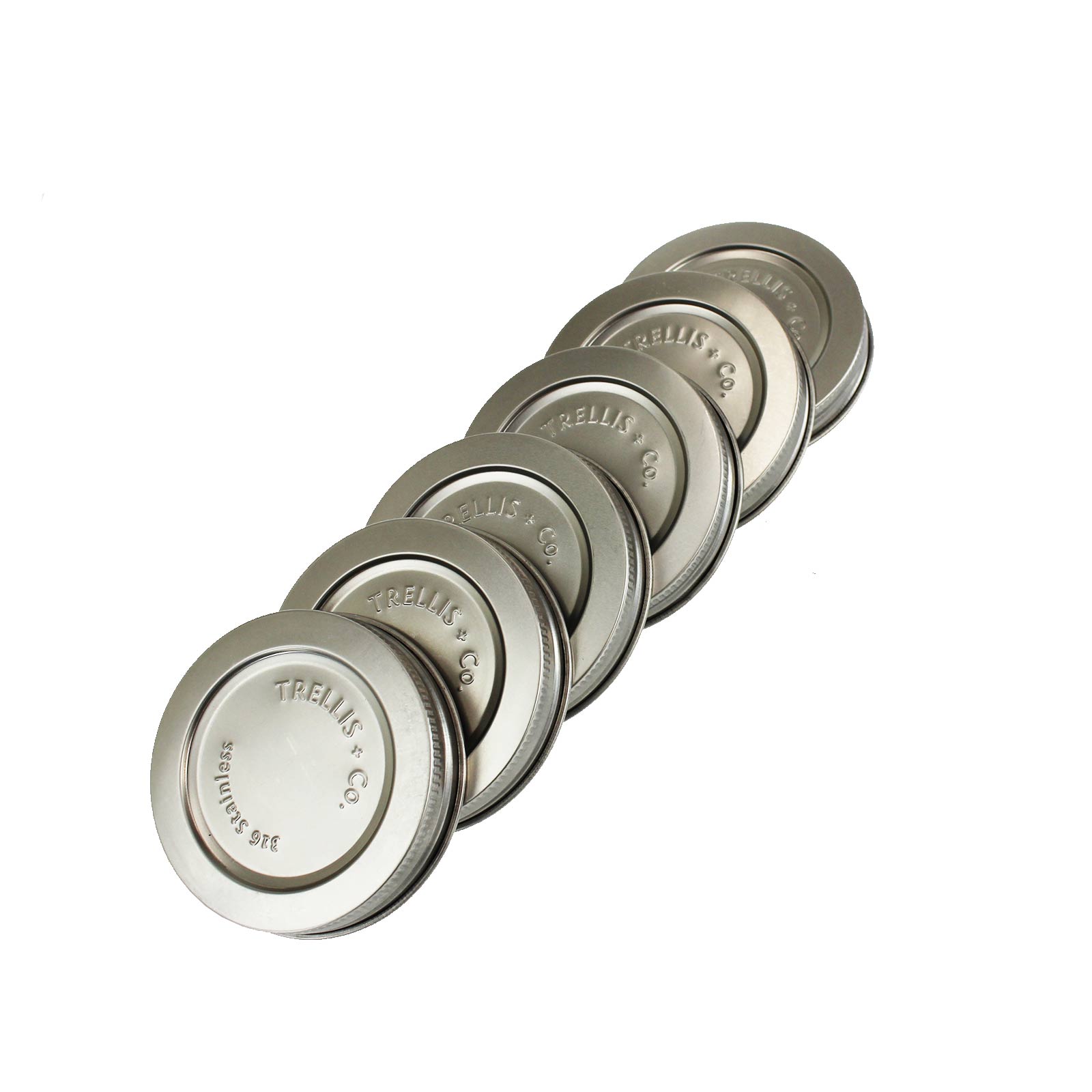 Stainless Steel Replacement Wide Mouth Mason Jar Lids / Tops - 6 - Mason, Ball, Kerr, Replacement Lid, Top, Ring, Gasket