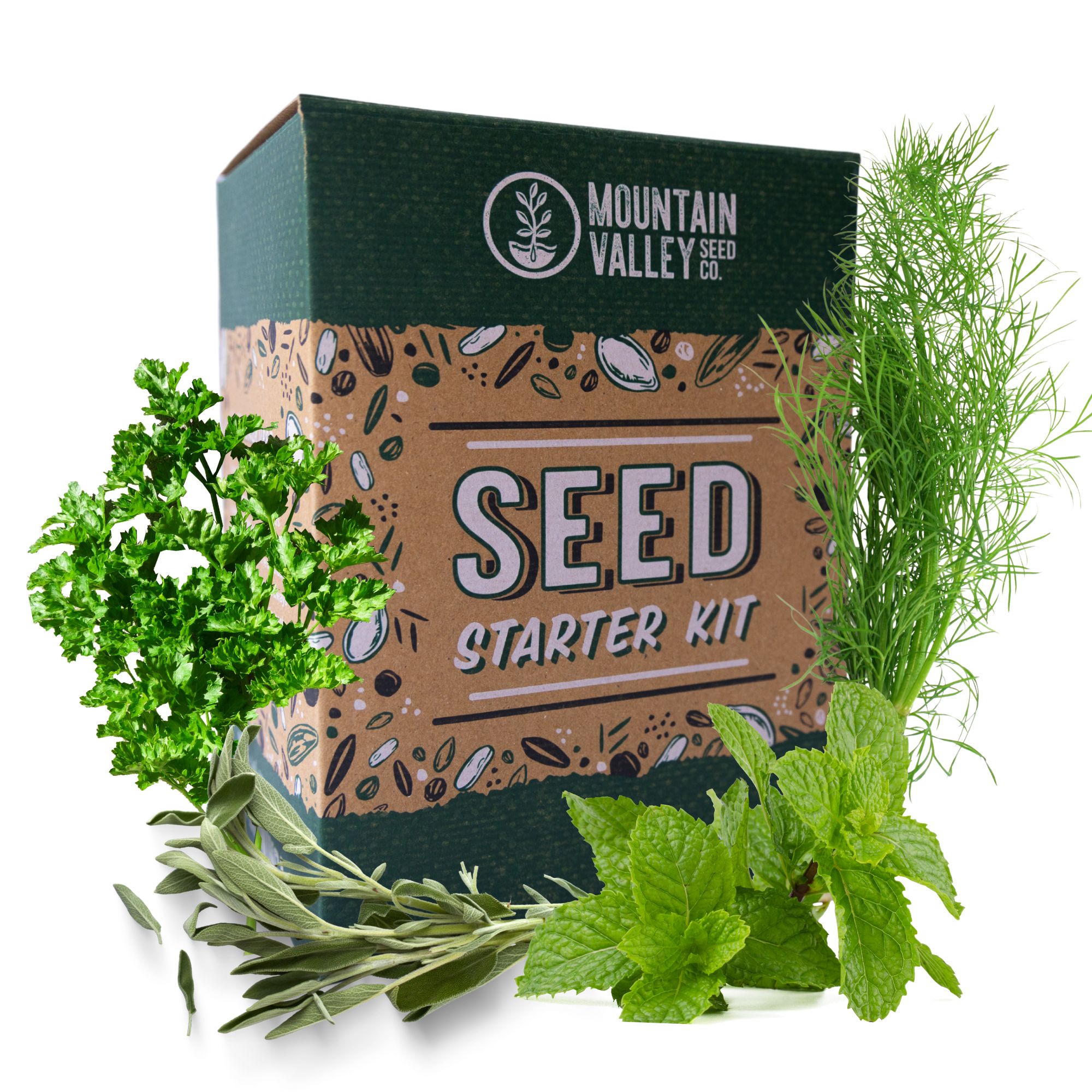 Indoor Culinary Herb Garden - Basic Kit - 6 Non-GMO Seeds: Basil, Dill, Parsley