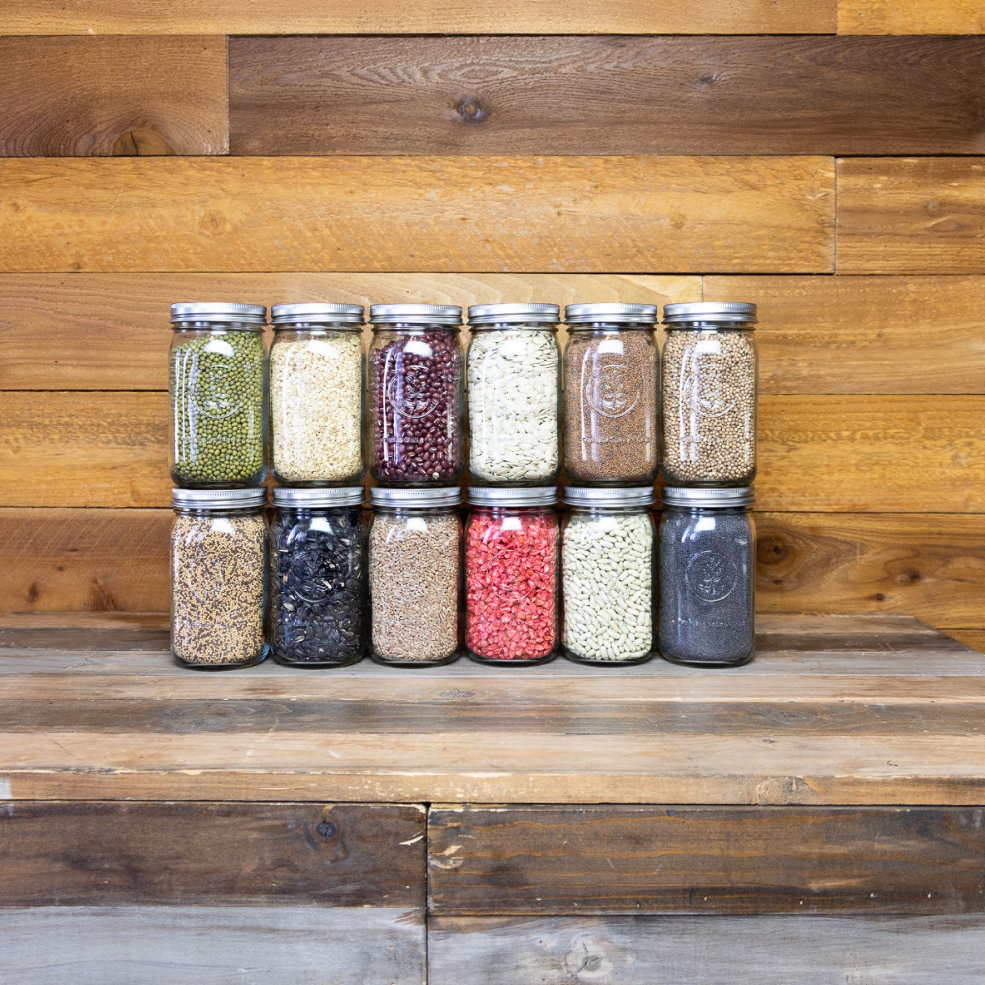 Wide Mouth Mason Jars With 316 Stainless Steel Mason Jar Lids - Quart Size, 32 Oz - For Dry Goods, Drinks, Fermentation, Gifts, 