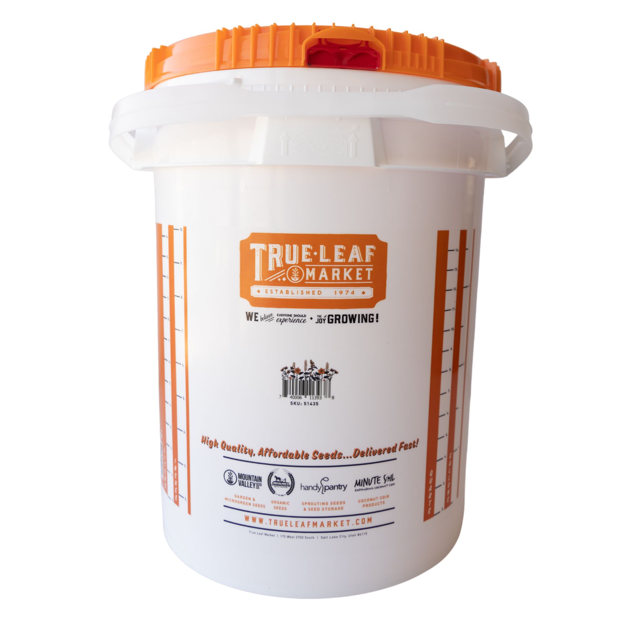 5 Gallon Bucket w/ Ratcheting Lid - Q1 - Food Grade - #2 HDPE. Container gardening, composting, worm tea, urban gardening, seed 