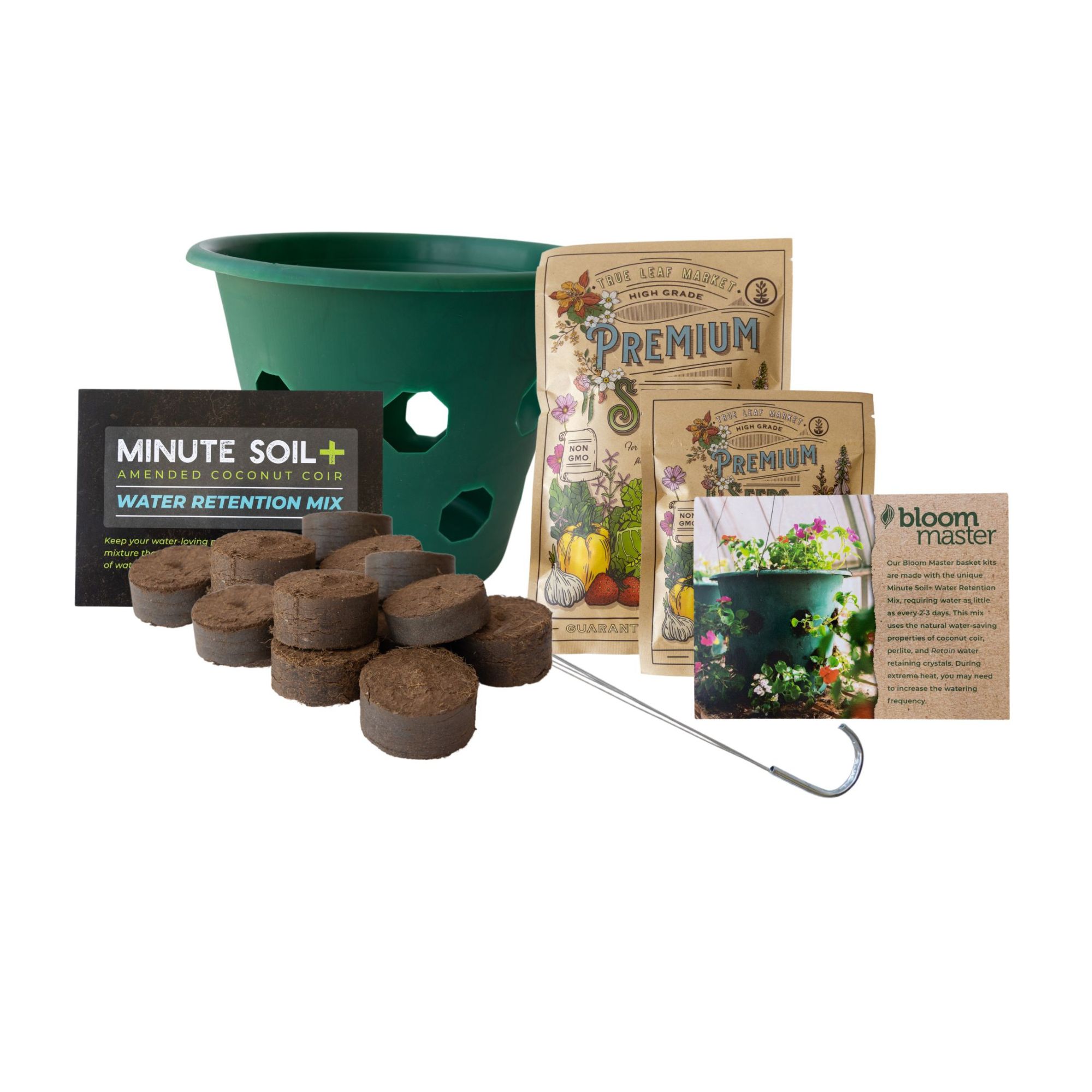 Hanging Planter & Soil - 3 Gal - Side & Top Basket - With Max Water Holding Soil Mix - Deck, Patio, Porch, Outdoor - Flowers, He