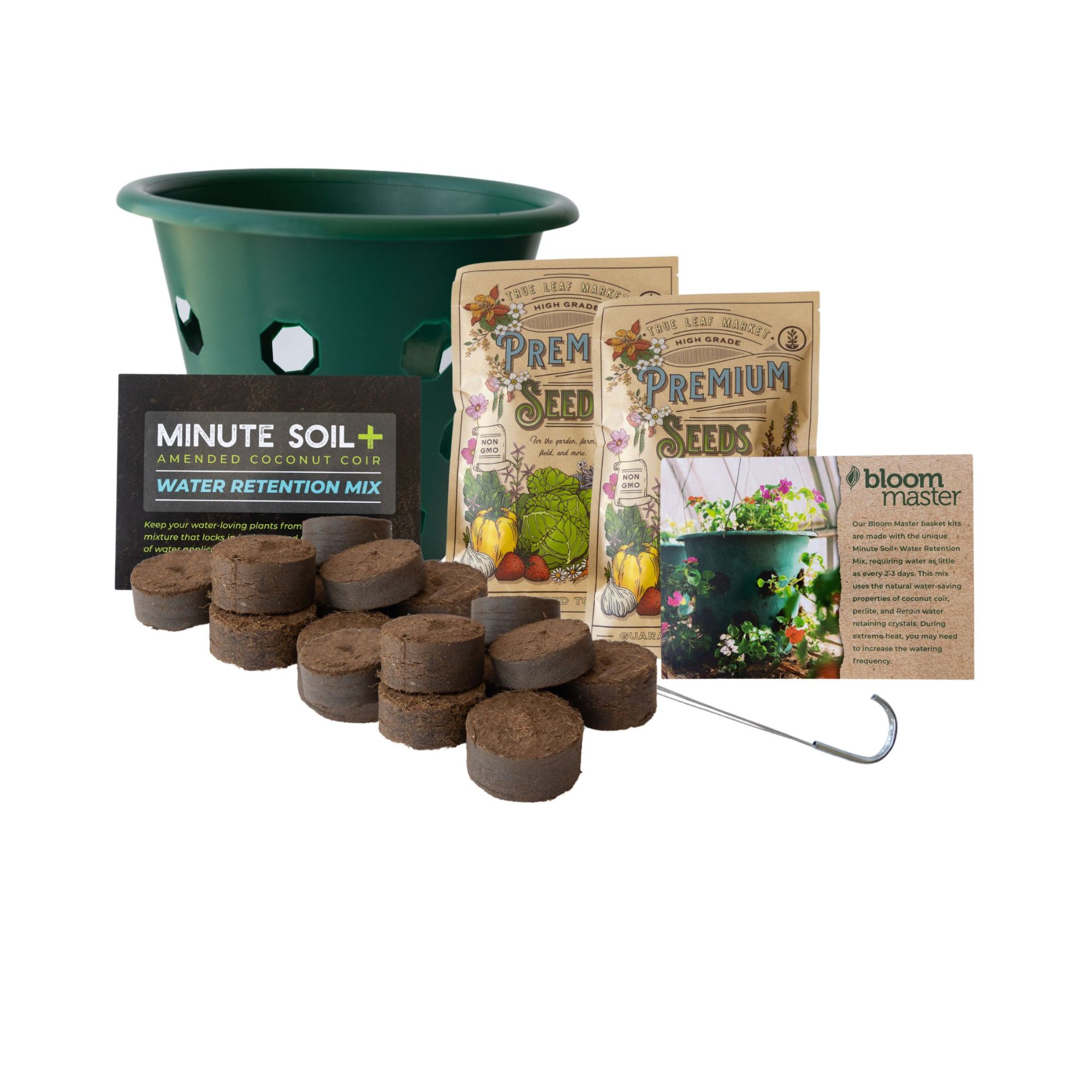 Hanging Planter & Soil - 6 Gal - Side & Top Basket - With Max Water Holding Soil Mix - Deck, Patio, Porch, Outdoor - Flowers, He