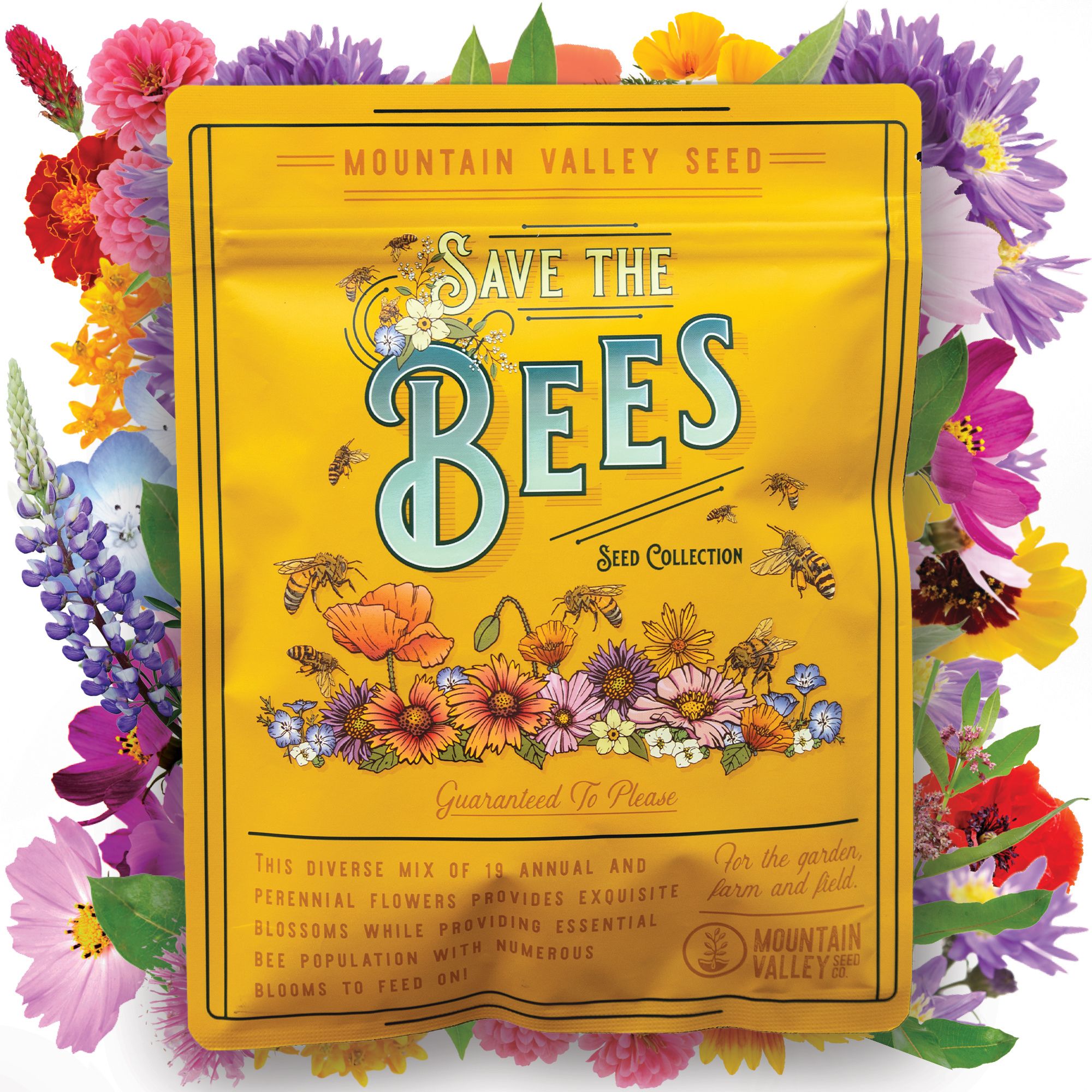 80,000 Wildflower Seeds - Save The Bees Wild Flower Mix - Pollinator