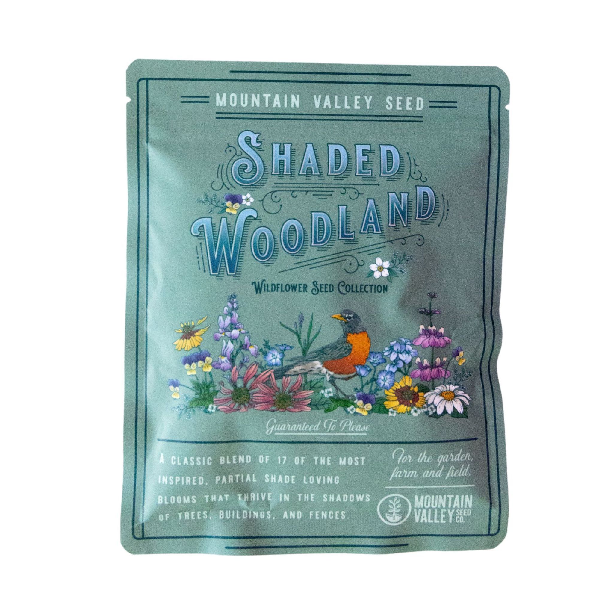 80,000 Partial Shade Wildflower Seeds - Shaded Woodland Wildflower Mix in Gift Bag - Attract Pollinators to Your Flower Garden