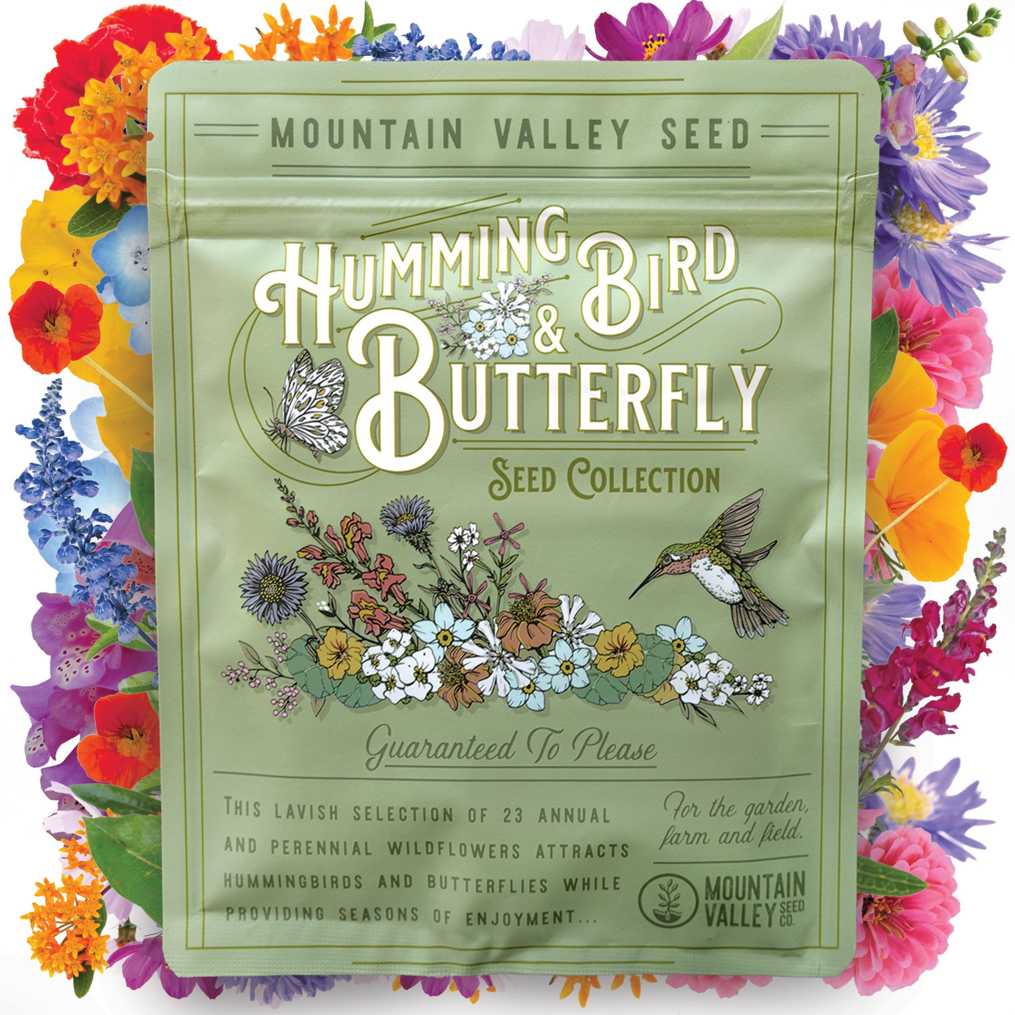 80,000 Wildflower Seeds - Hummingbird, Bee & Butterfly Wild Flower - Pollinator