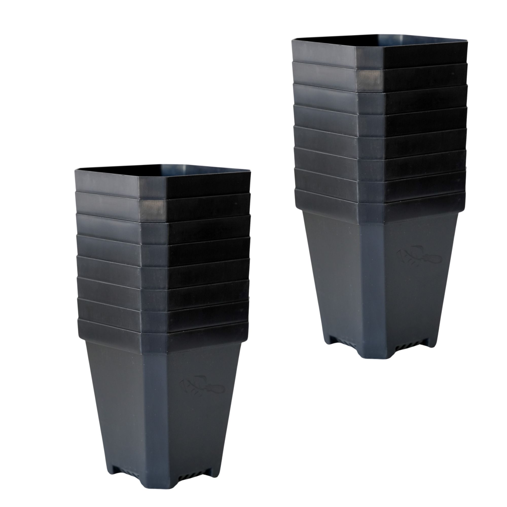 Heavy-Duty Reusable 5-Inch Square Plastic Nursery Pots 16 Pack - Durable plastic plant pots for greenhouse use - Eco-friendly re