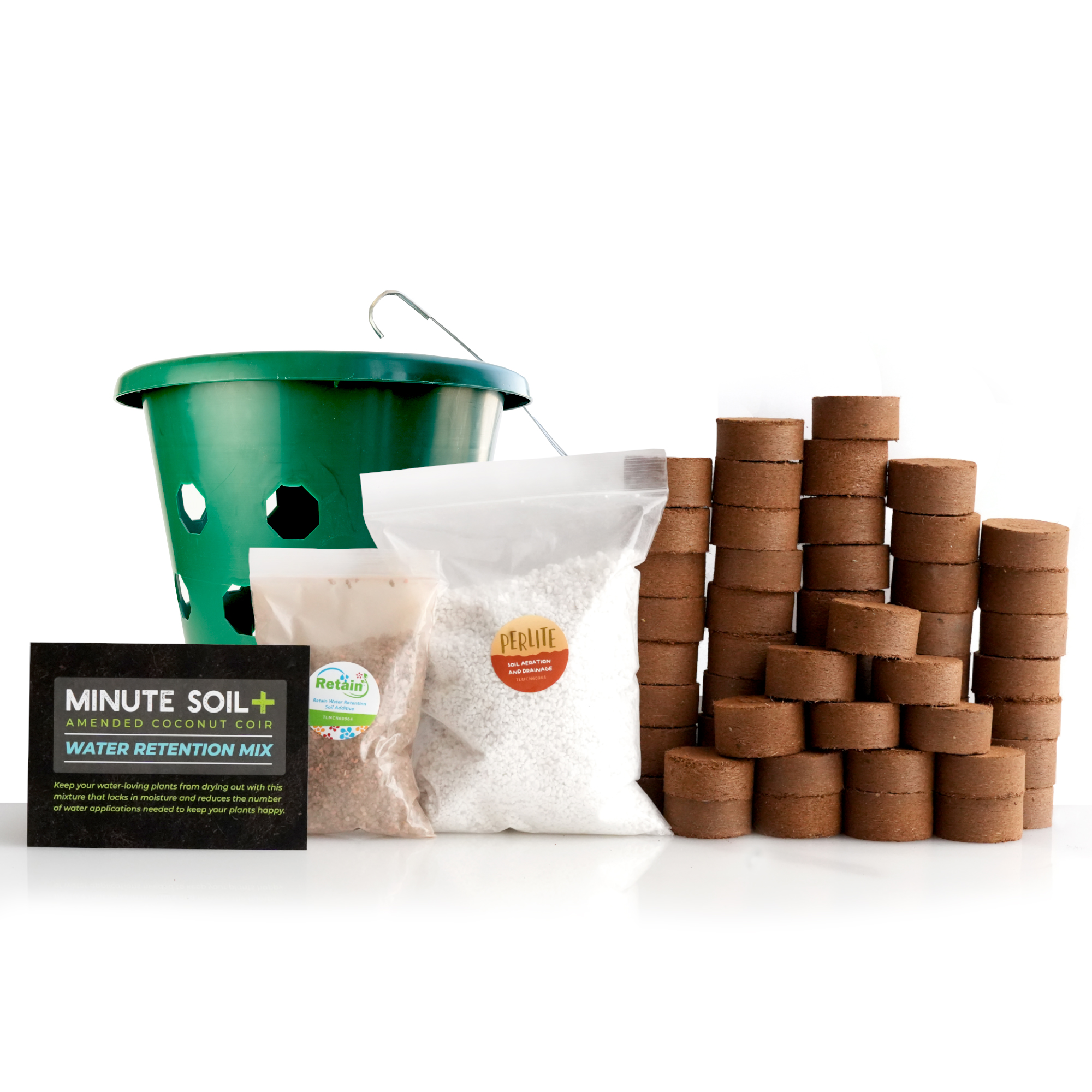 Hanging Planter & Soil - 2 Gal - Side & Top Basket - With Max Water Holding Soil Mix - Deck, Patio, Porch, Outdoor - Flowers, He