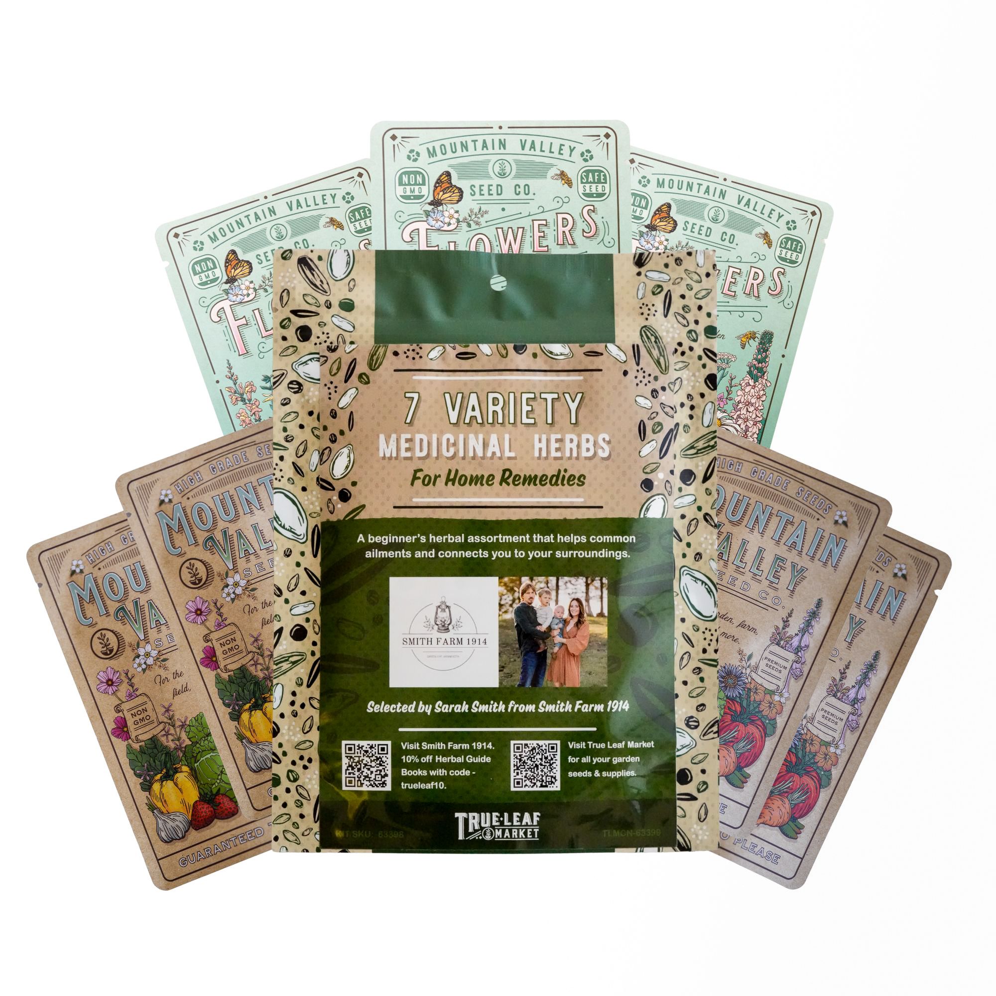 7 Herb Seeds for Home Remedies - A Beginner's Herbal Assortment Selected by Sarah Smith from Smith Farm 1914 - Medicinal Herb Se