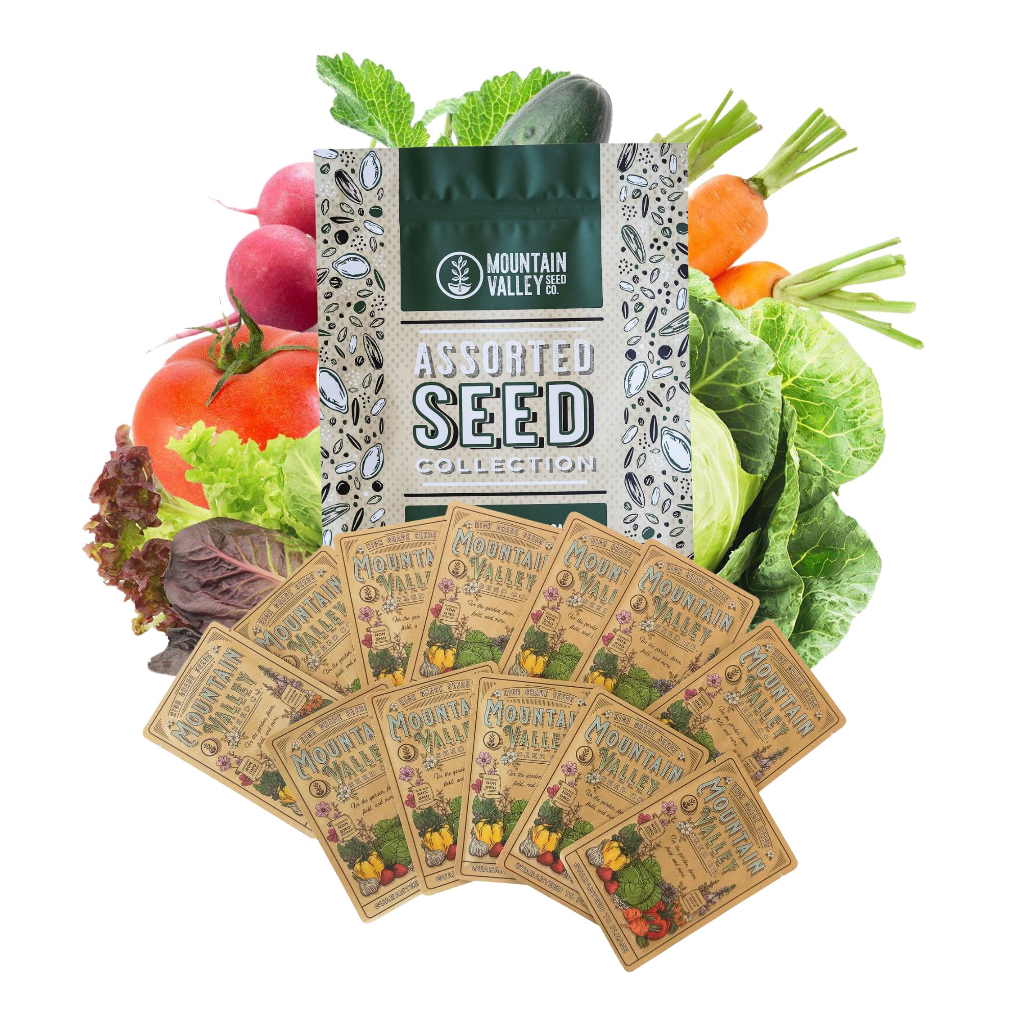 Salad Garden Seed Collection - Premium - 18 Non-GMO Vegetable Seed Packs