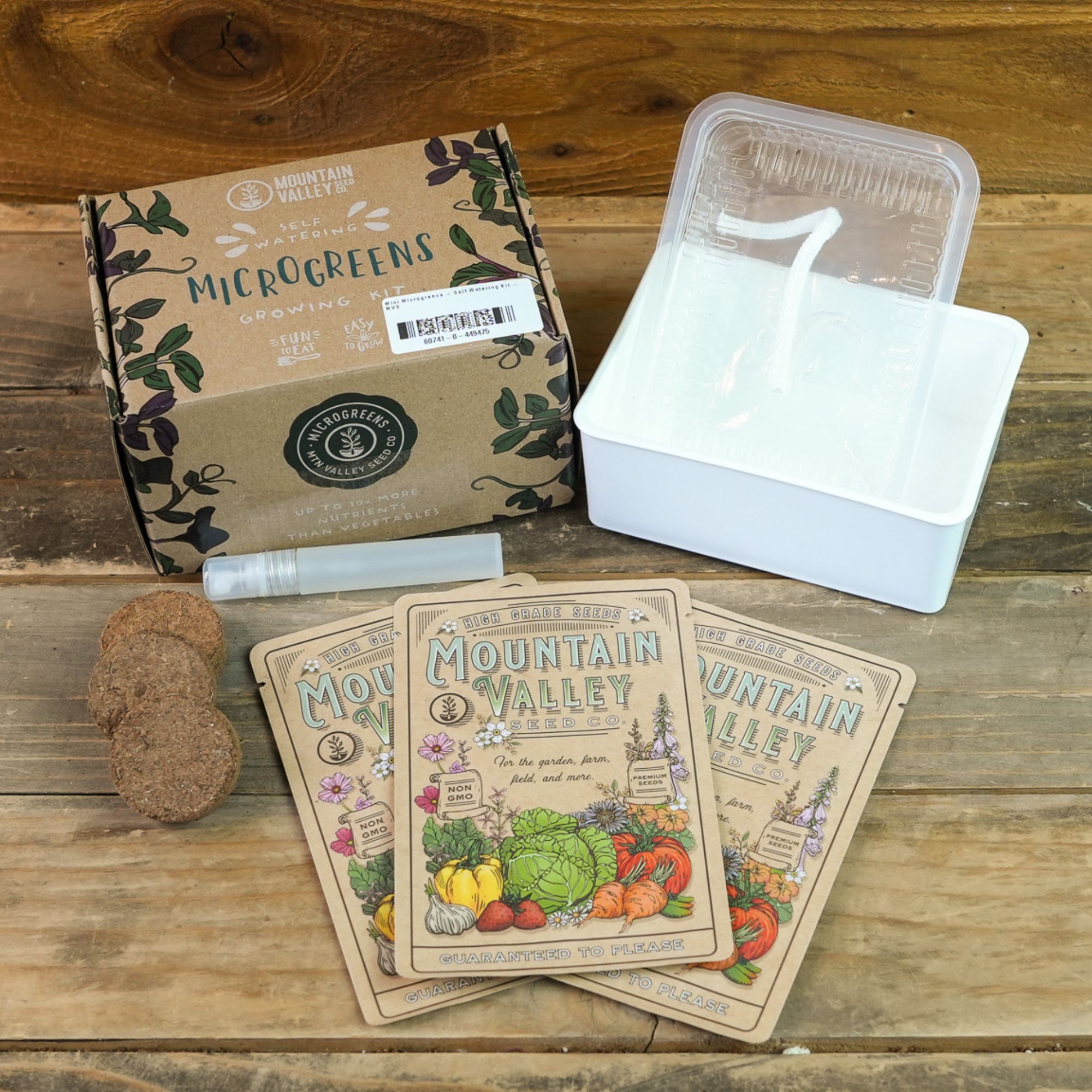 Organic Indoor Microgreens Growing Kit - Grow Purple Radish, Spicy Salad, & Broccoli Micro Greens - Self Watering Tray, Coco Coi