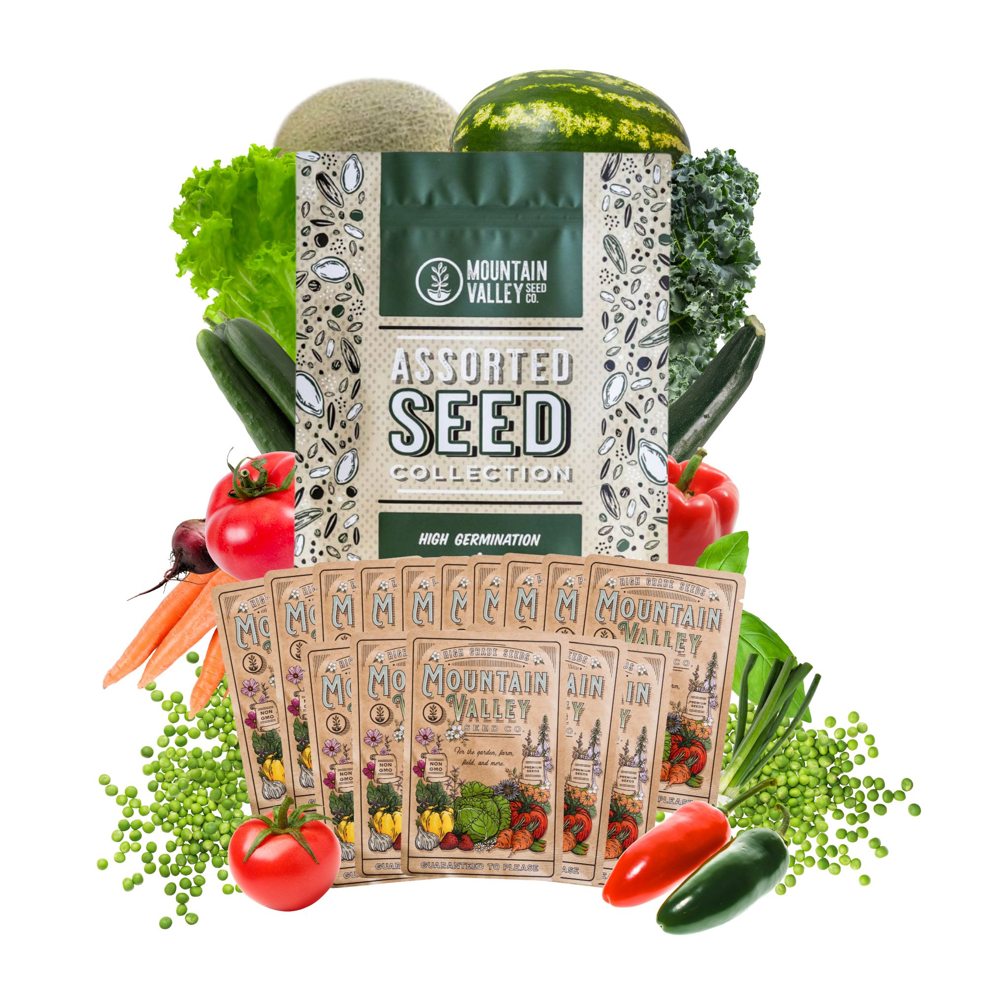 Heirloom Vegetable Garden Seed Collection -15 Non-GMO, Gardening Seeds