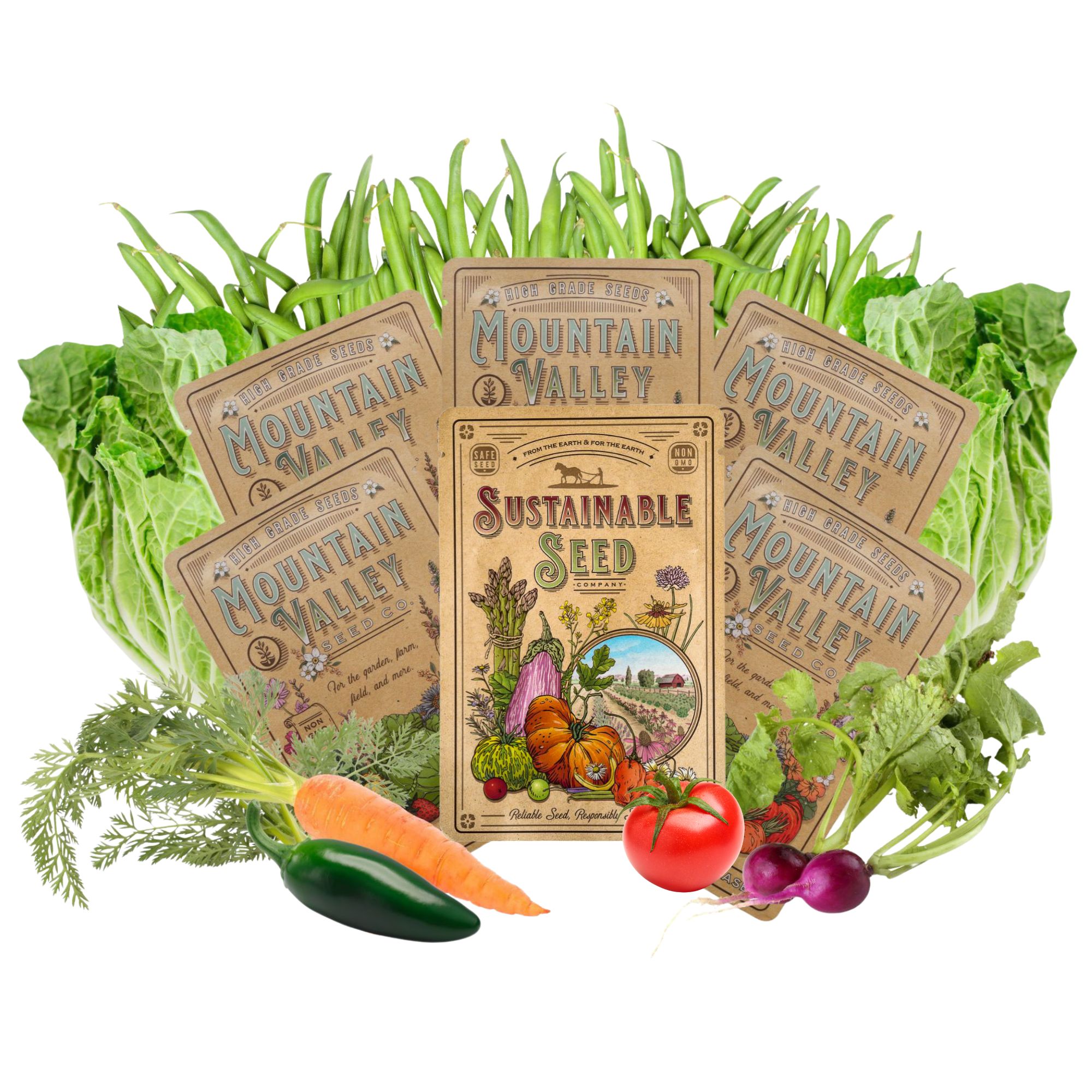 Vegetable Seed Assortment for Container Gardening â€“ Easy Grow - Non-GMO - Indoor Vegetable Gardening - Small Space Garden