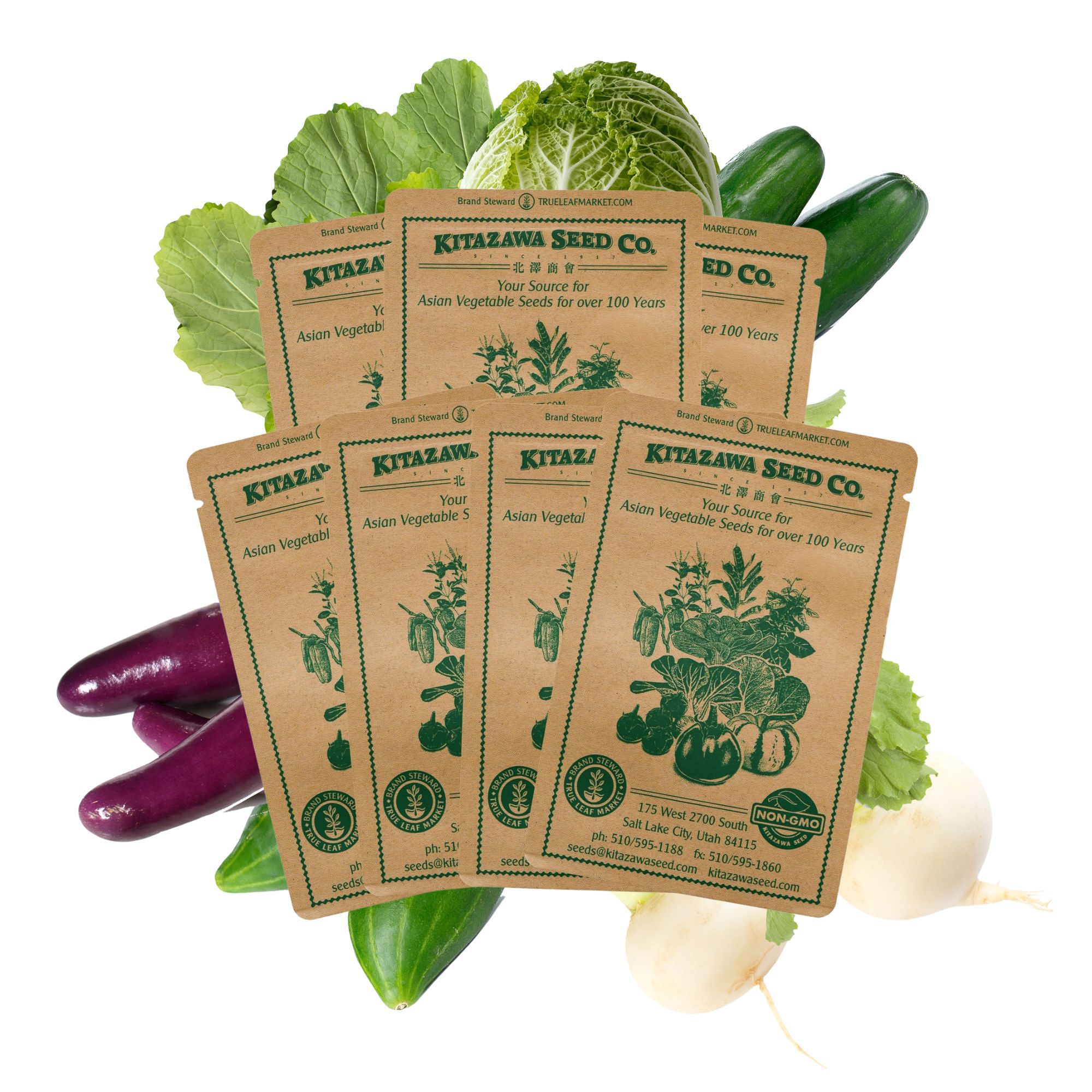 Asian Chef's Specialty Seed Assortment - Tsukemono Favorite Pickle Garden Seed Collection - Pickling Vegetable Seeds - Cucumber,