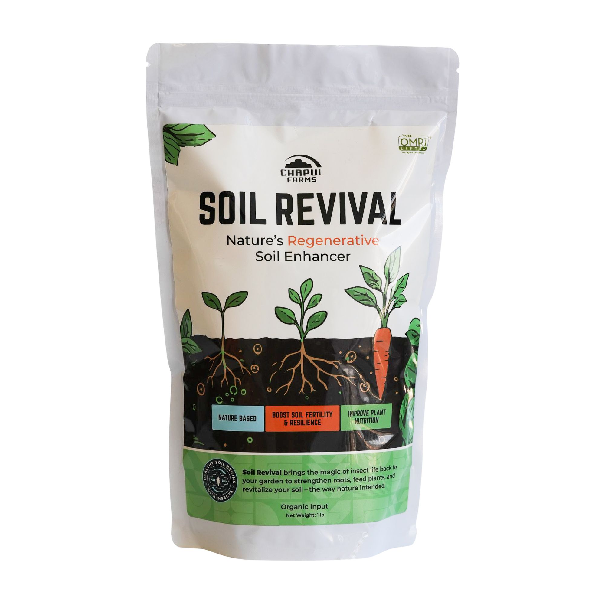 Organic Insect Frass - Soil Revival Black Soldier Fly Frass - 1 lb - Buy Organic Soil-Building Fertilizer - Home Gardens