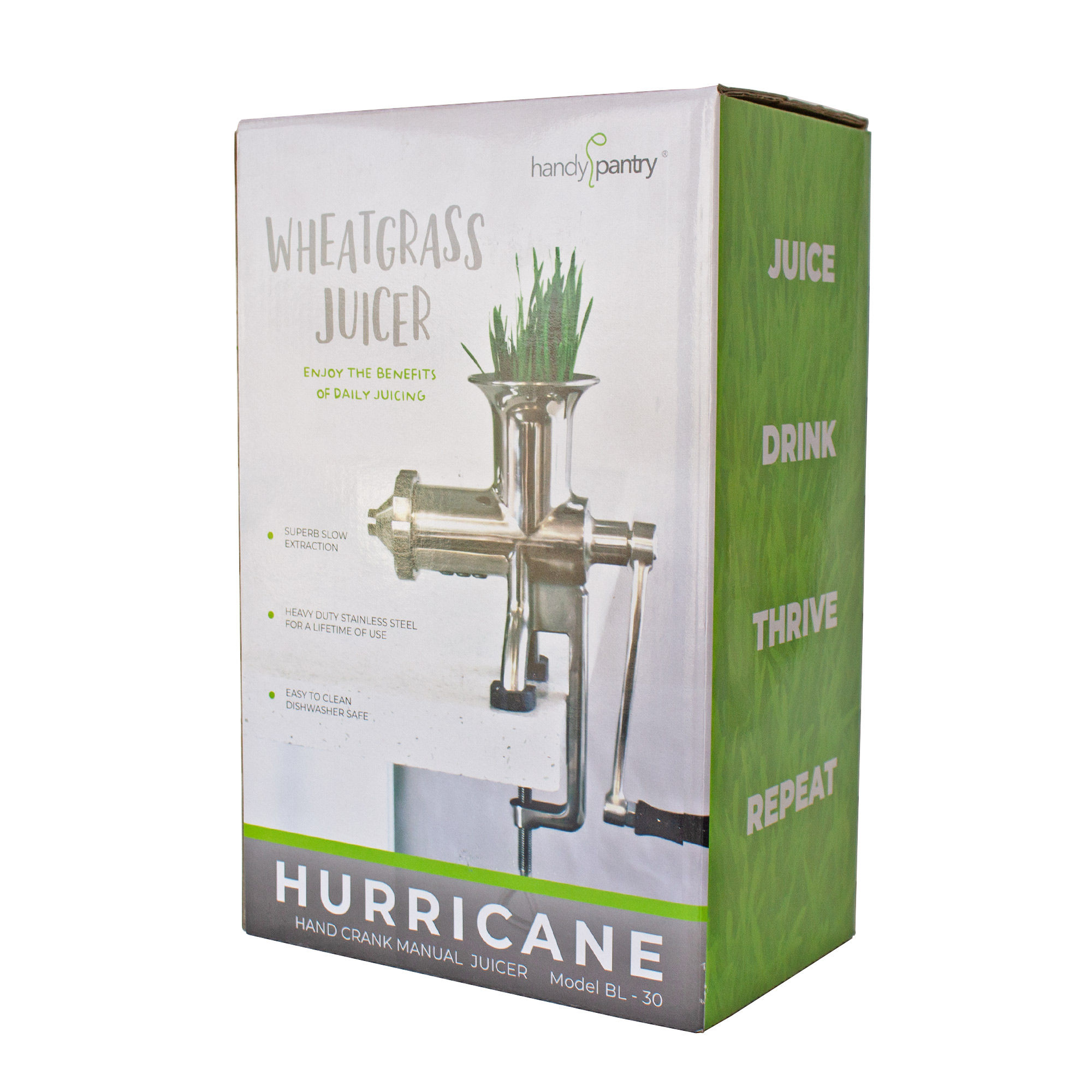 Hurricane Stainless Manual Wheatgrass Juicer - Wheat Grass Juice