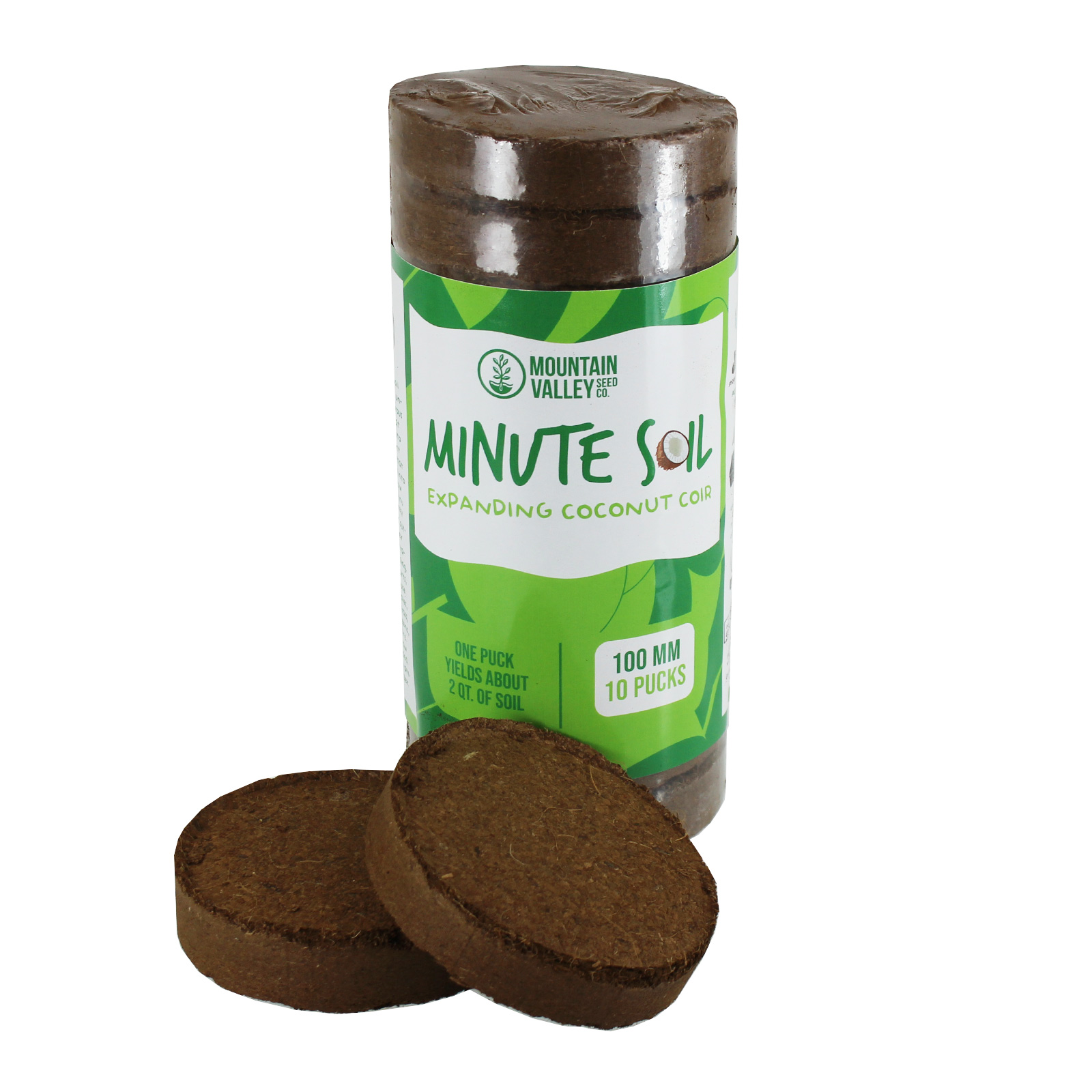 Minute Soil - Compressed Coco Coir Fiber Grow Medium - 100 MM Discs - Coconut Potting Soil & Ammendment for Garden, Greenhouse, 