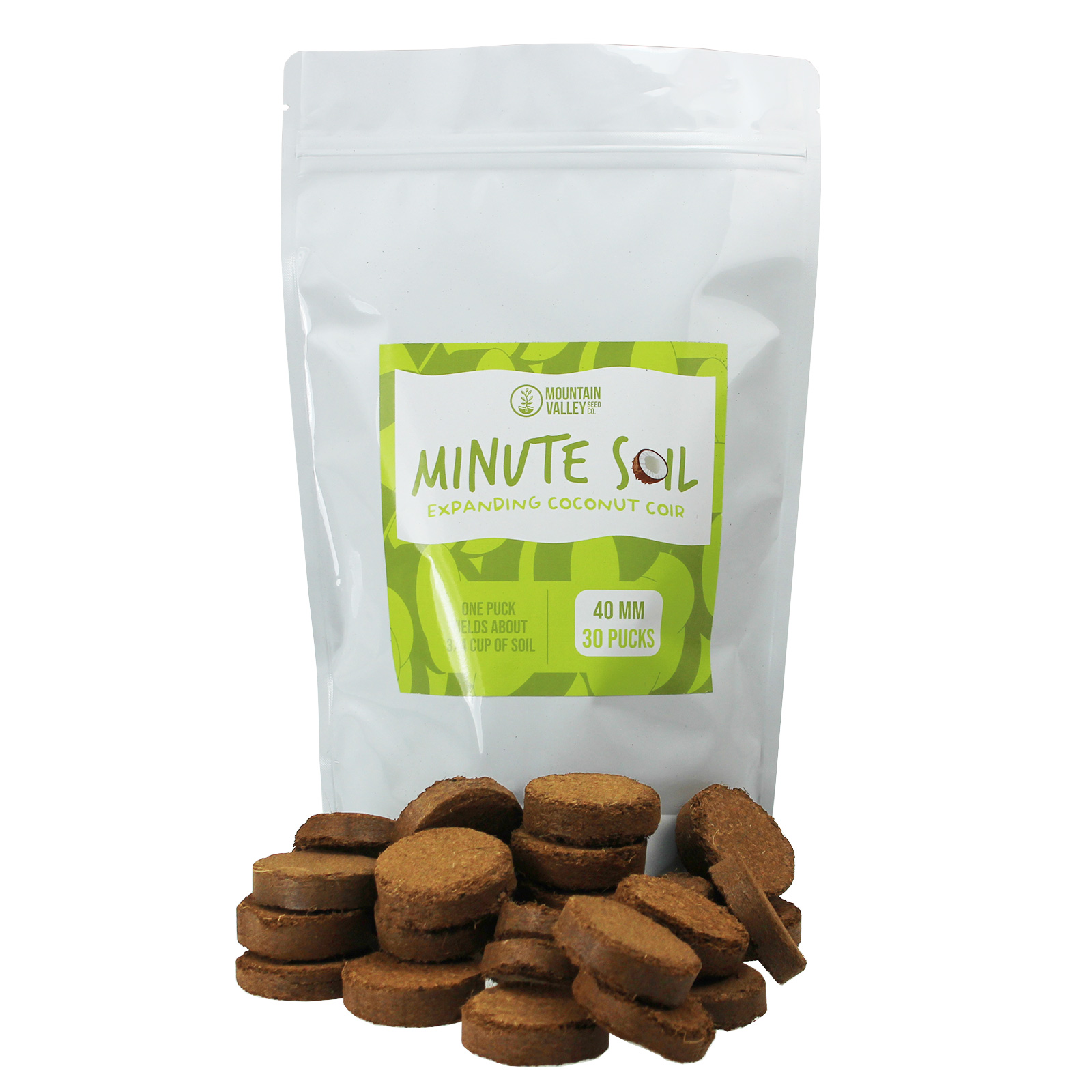 Minute Soil - Compressed Coco Coir OMRI Grow Medium - 40 MM Wafers - Coconut Potting Soil & Ammendment for Garden, Greenhouse, F