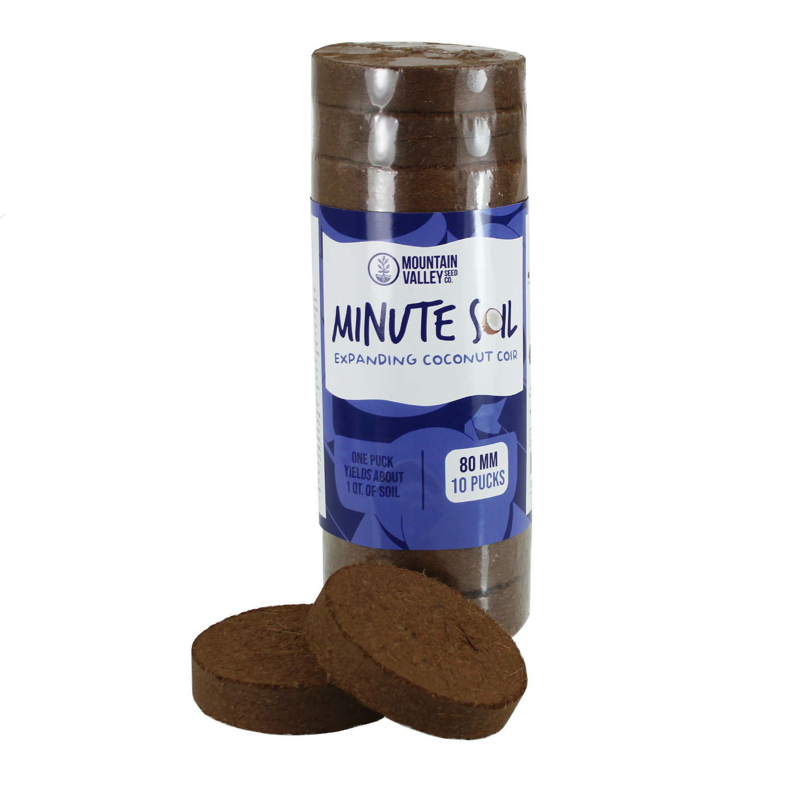 Minute Soil - Compressed Coco Coir Fiber Grow Medium - 80 MM Pucks - Coconut Potting Soil & Ammendment for Garden, Greenhouse, F