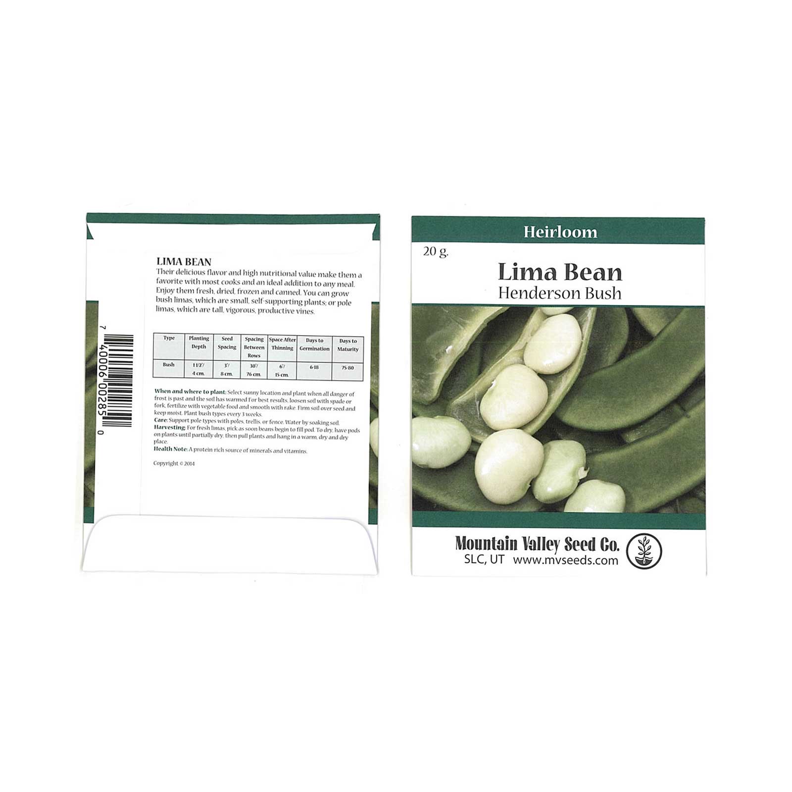 Seeds: Henderson Lima Bean - 20 g Packet - Non-GMO Heirloom Garden - Buy Non-GMO Phaseolus lunatus Farm & Gardening Seeds Online