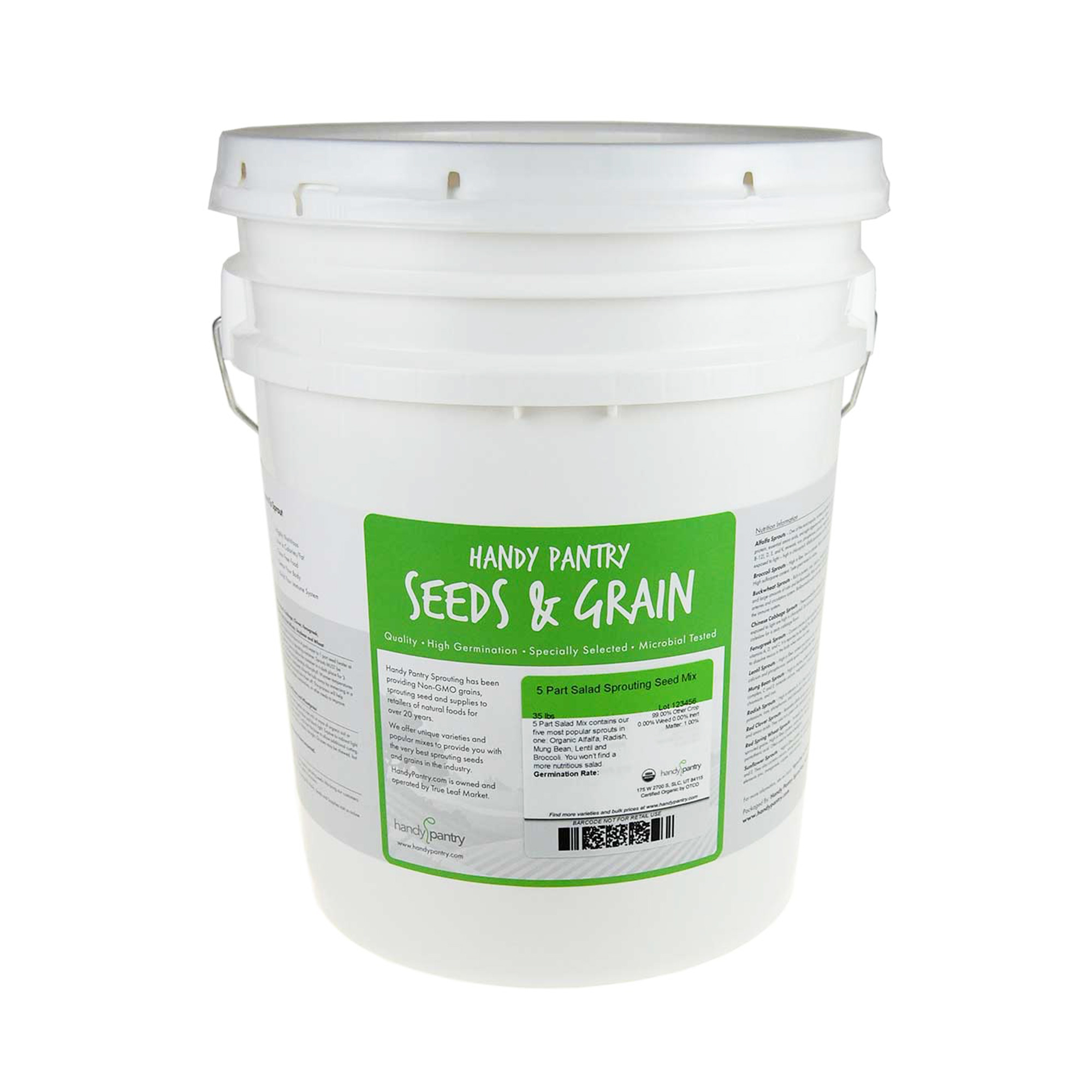 5 Part Organic Sprouting / Sprout Seed Salad Mix - Sprouts -35 Lb Bulk - Sprouts, Sprouting - Healthy Living & Raw Food - Grow, 