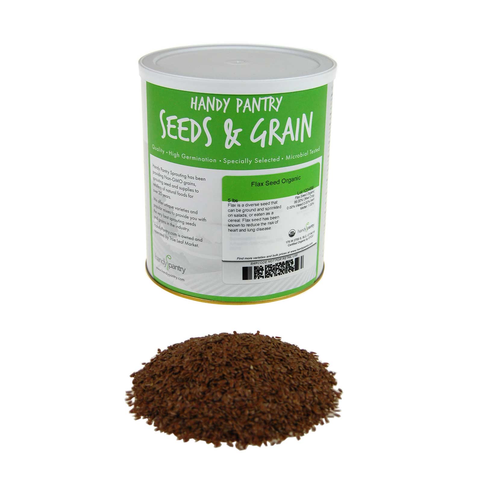 Organic Brown Canadian Flax Seed 5 Lbs - Flaxseed for Meal, Recipes - Buy Non-GMO Linum usitatissimum Farm & Gardening Seeds Onl