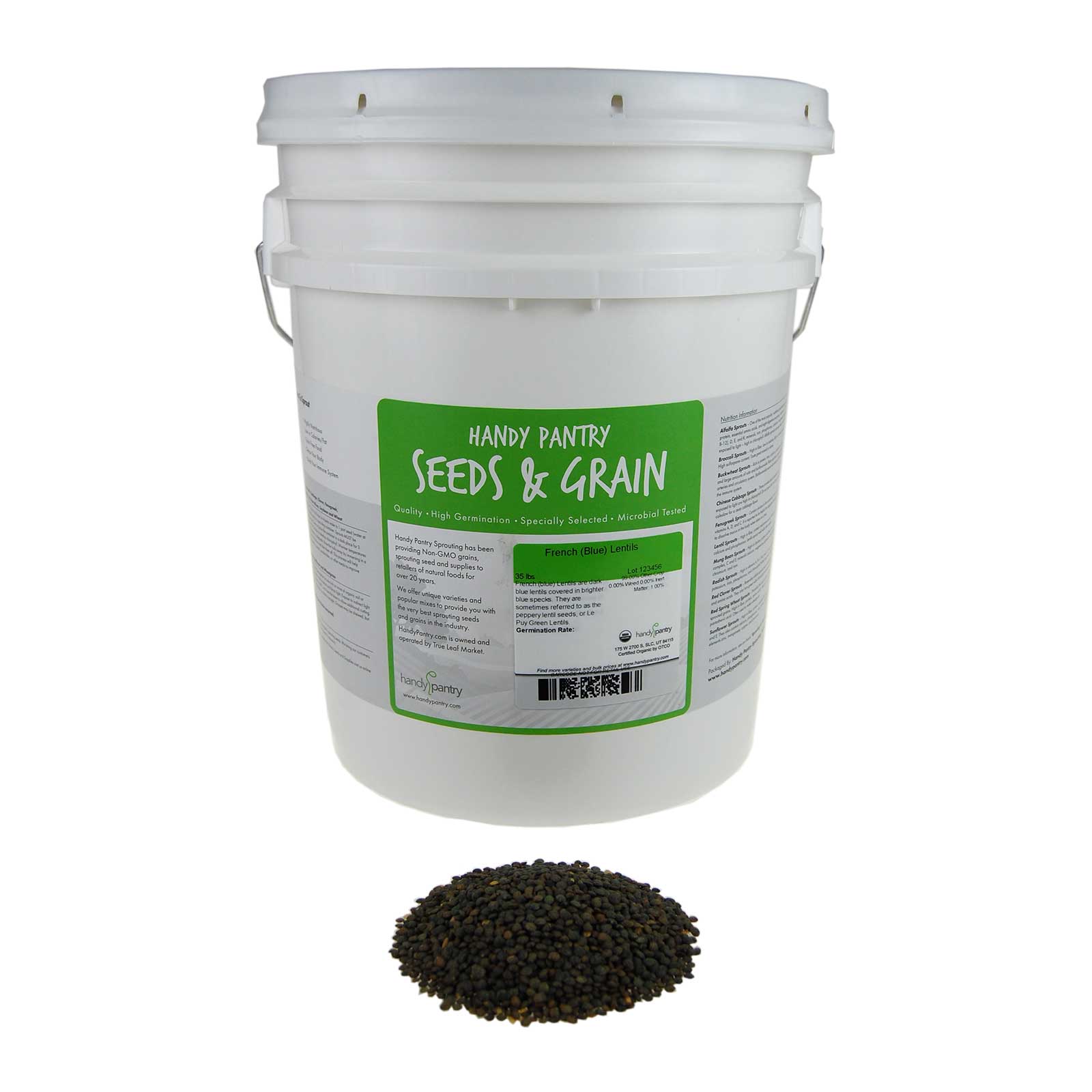 Organic French Lentils Sprouting Seeds - 35 Lbs - Grow Sprouts - Buy Non-GMO Lens culinaris Farm & Gardening Seeds Online