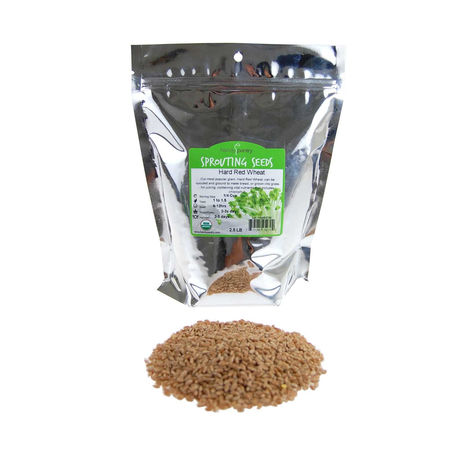 Organic Wheatgrass Seed - Wheat - 2.5 Lb Bag - Hard Red Winter - Buy Non-GMO Triticum aestivum Farm & Gardening Seeds Online