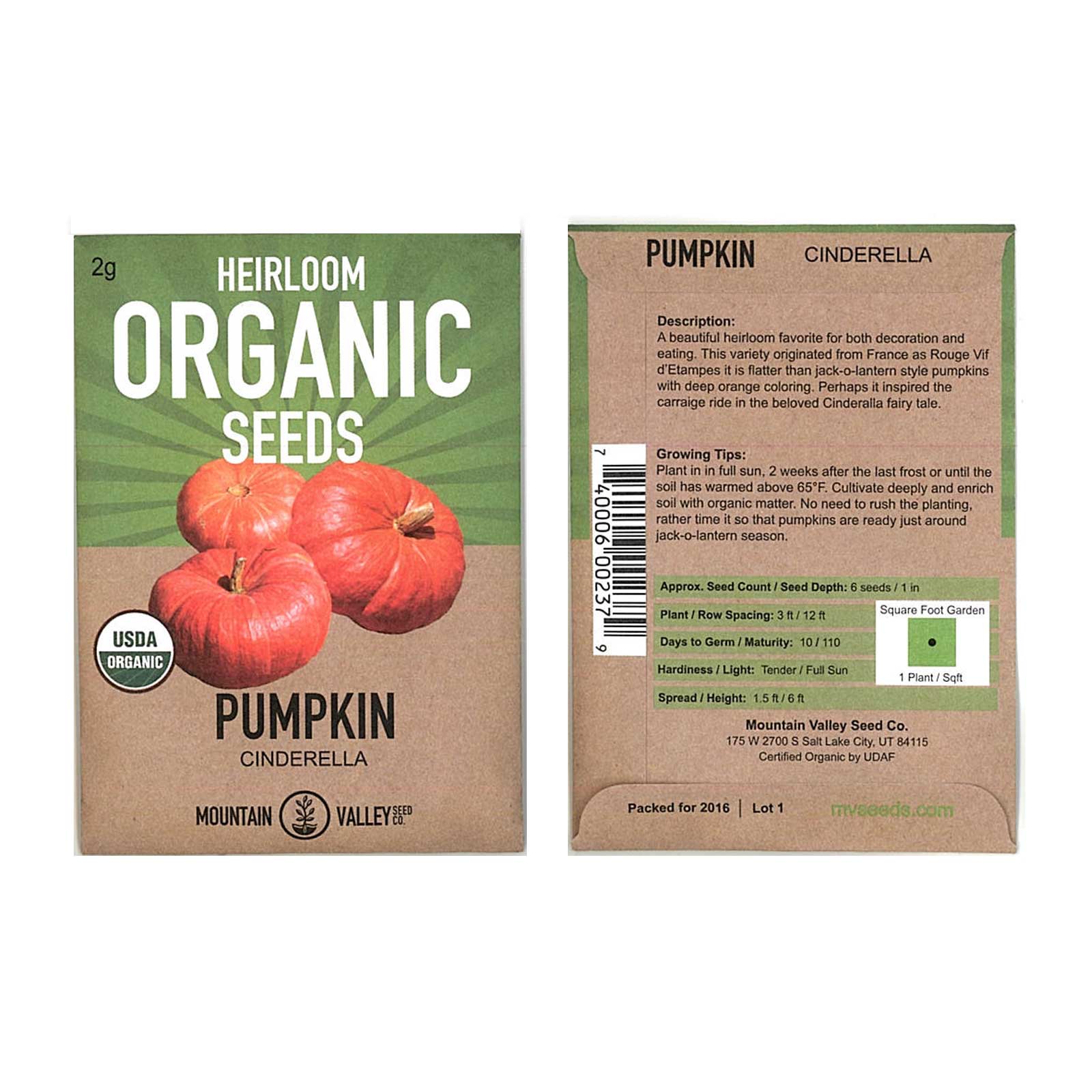 Seeds: Organic Cinderella Pumpkin Garden- 2 g-French Heirloom Non-GMO - Buy Non-GMO Cucurbita maxima Farm & Gardening Seeds Onli