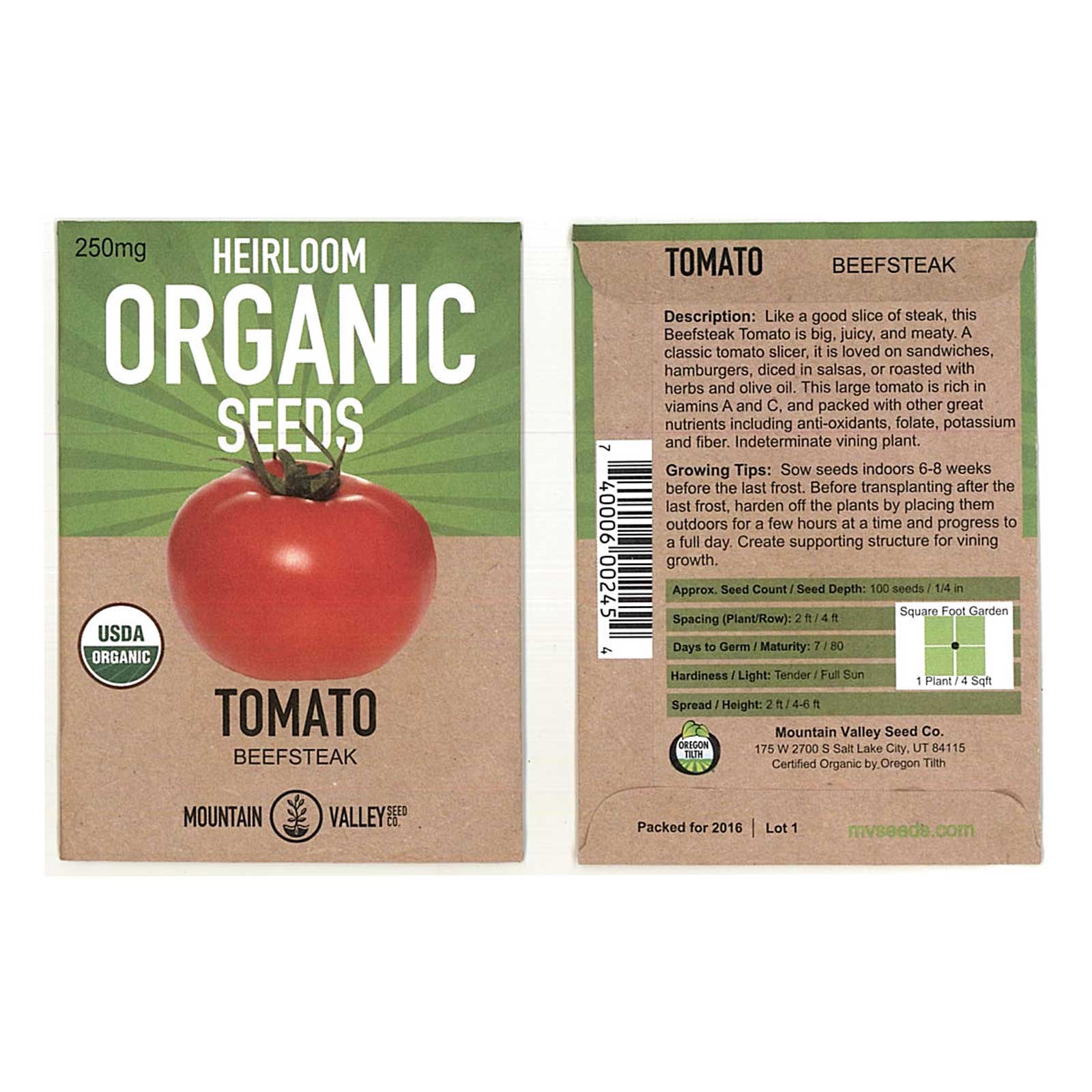 Seeds: Tomato Garden - Beefsteak (Ponderosa Red) - 250 mg Packet - Buy Non-GMO Solanum lycopersicum Farm & Gardening Seeds Onlin