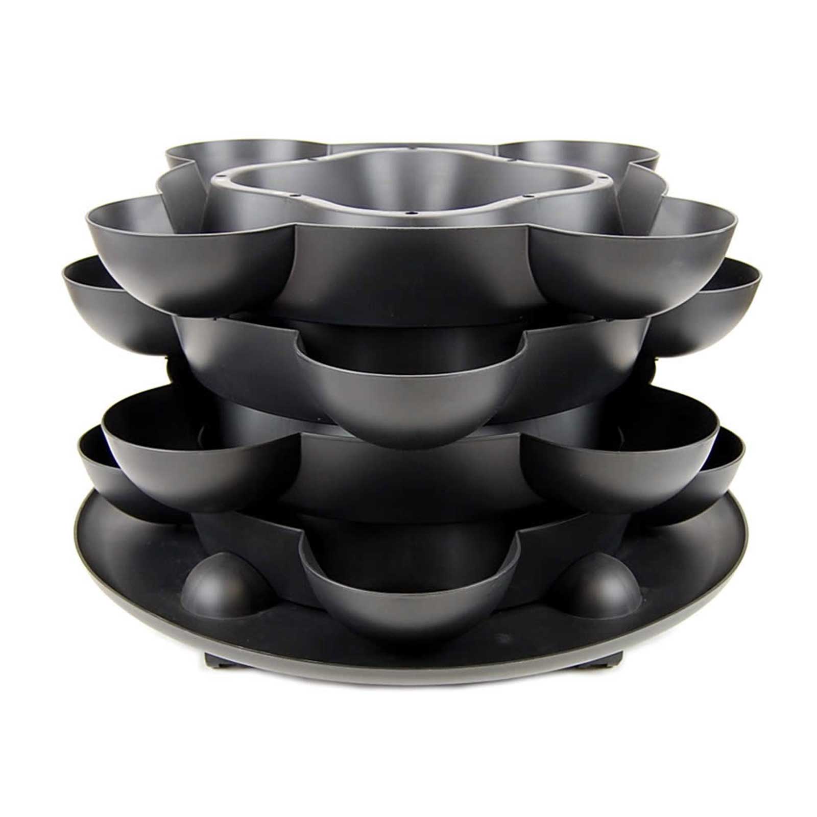Stack & Grow Stackable Garden Planter / Flower Pot - Black