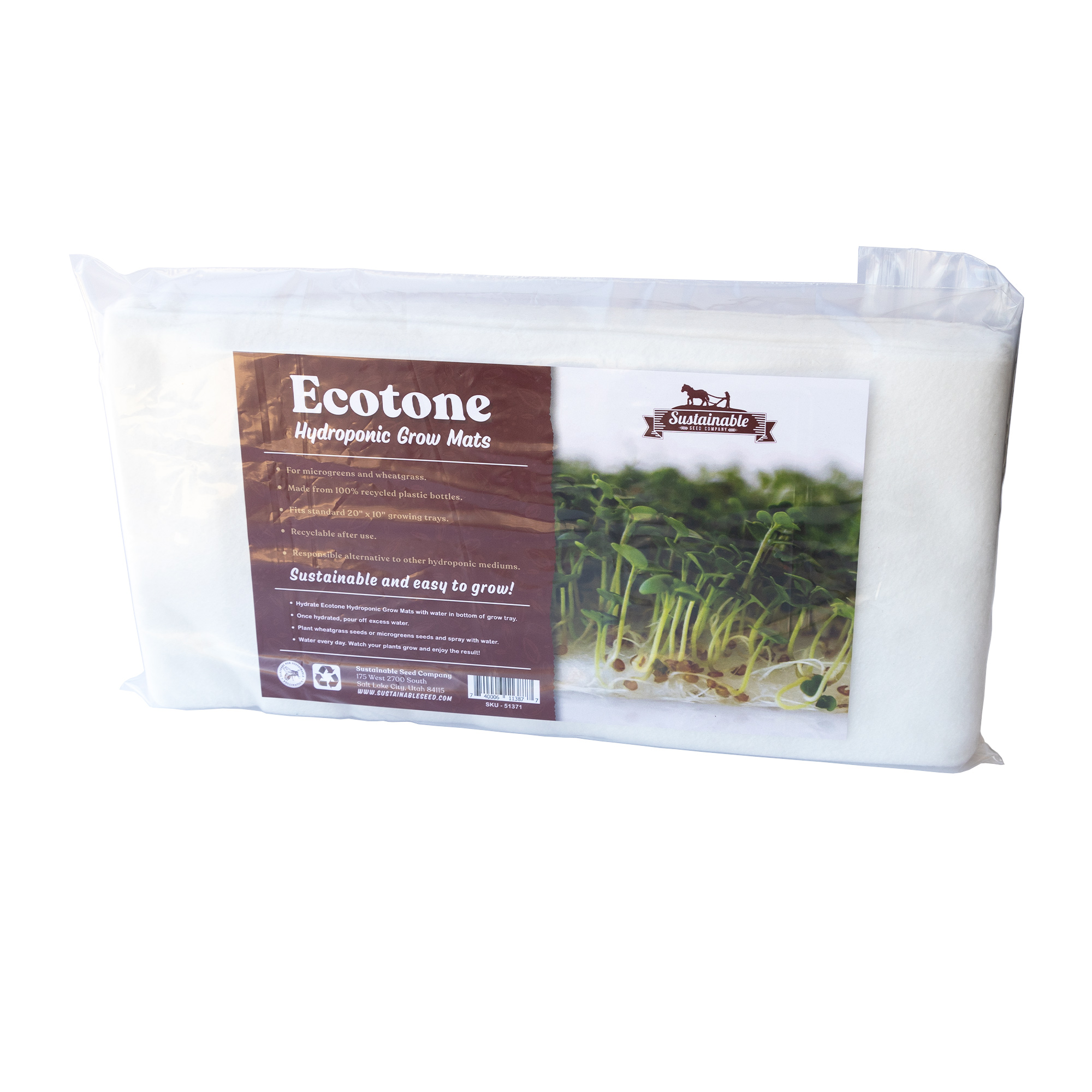 Ecotone Hydroponic Grow Mats - 10 Pack - Microgreens, Wheatgrass, More