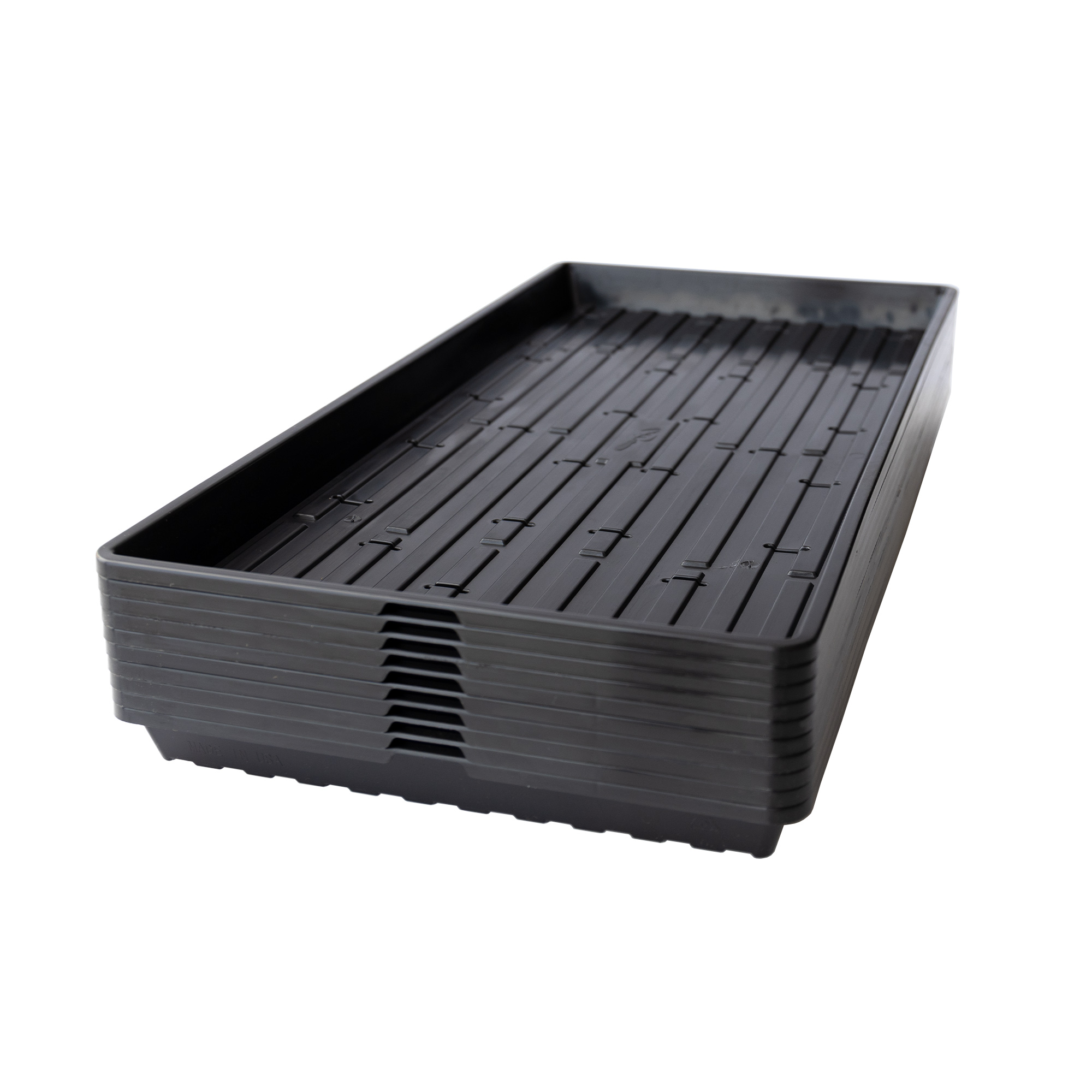 Durable Plastic Microgreens Trays - 10x20" Trays With Holes - 10 Pack - Heavy Duty, Reusable, Garden Nursery Growing Flats - Gre