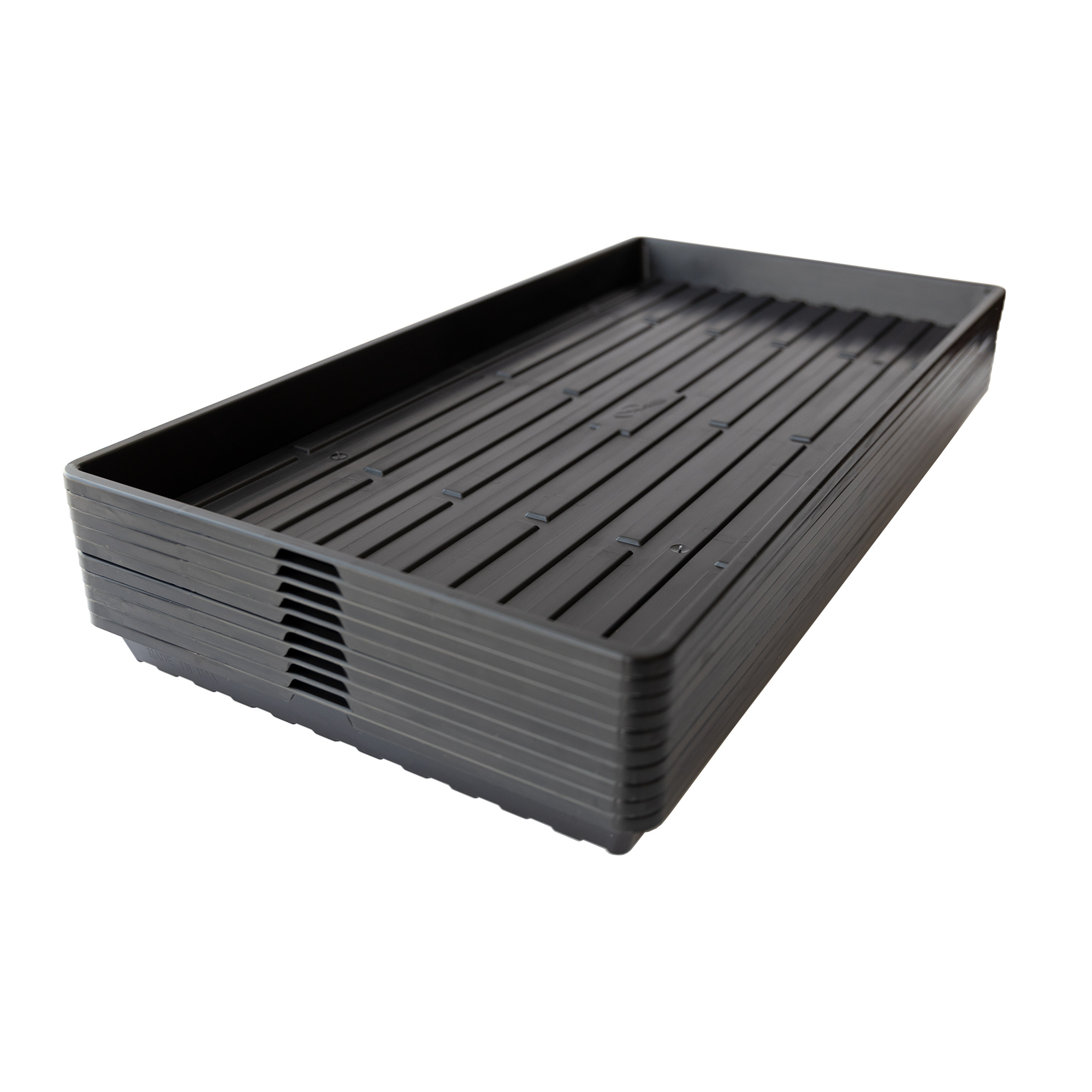 Durable Plastic Microgreens Trays - 10x20" Trays, No Holes - 10 Pack - Heavy Duty, Reusable, Garden Nursery Growing Flats - Gree